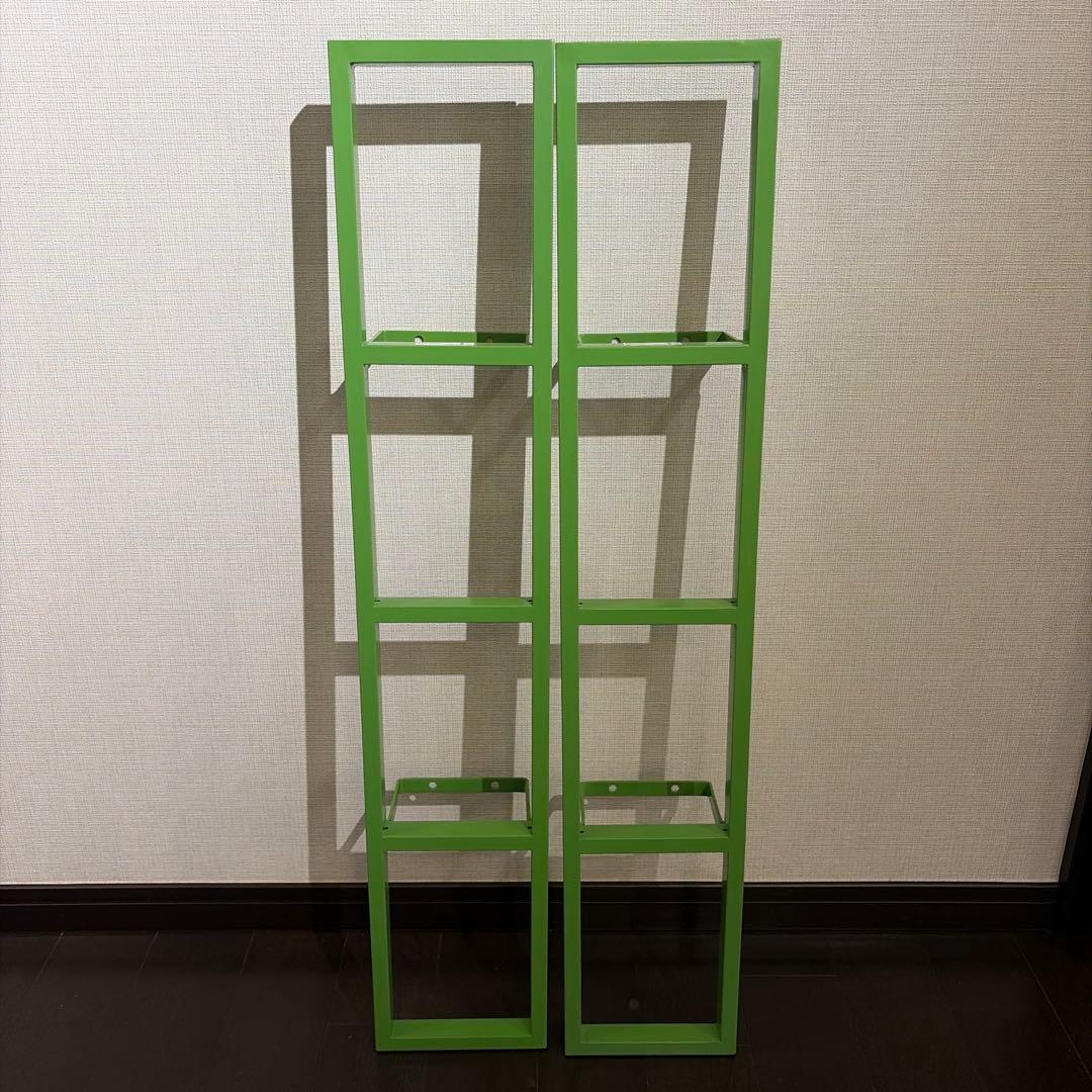 廃盤人気 2個 IKEA LERBERG スチールウォール CDラック グリーン 廃盤人気 2個 IKEA LERBERG スチールウォール CDラック グリーン