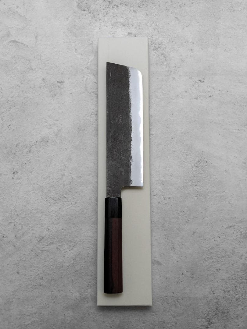 日野浦睦 Hinoura 黒打 梨地 青紙スーパー 菜切包丁 180mm - メルカリ