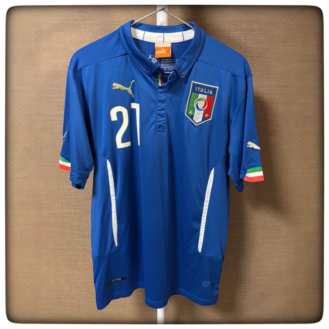 レア 2014年 ピルロ イタリア代表 PUMA ユニフォーム 正規品 PUMA イタリア代表 2014 ユニフォーム ホーム 長袖 レプリカ 744290 01