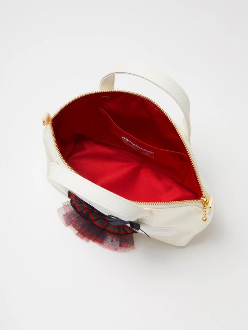 新品】ファミリアBibiyコラボ フリルチェックストラップ&ミニバッグ