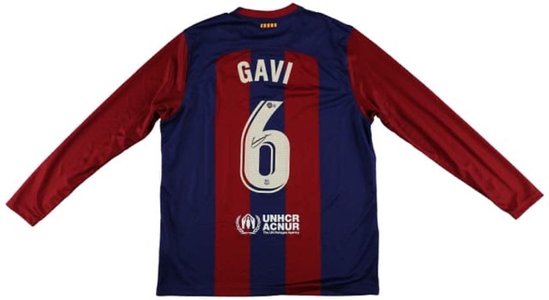 FCバルセロナ GAVI 6 サイン入り ベケット鑑定済 リオネル・メッシ直筆サイン入り FCバルセロナ 18/19 ホーム