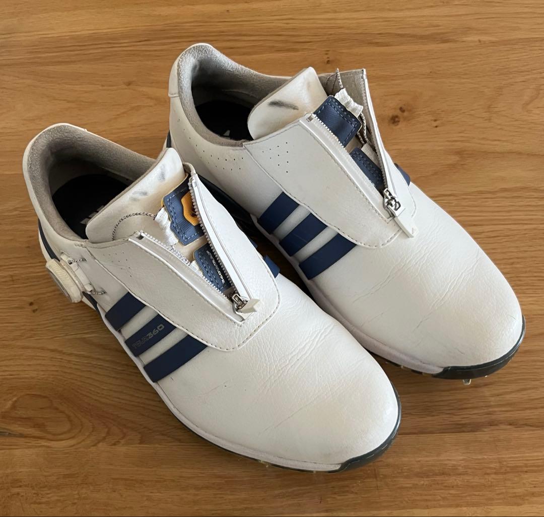 【週末限定値下げ！】 adidas ゴルフシューズ ホワイト BOOST adidas（アディダス） ゴルフ コードカオス 25（MDV41）スパイクレス