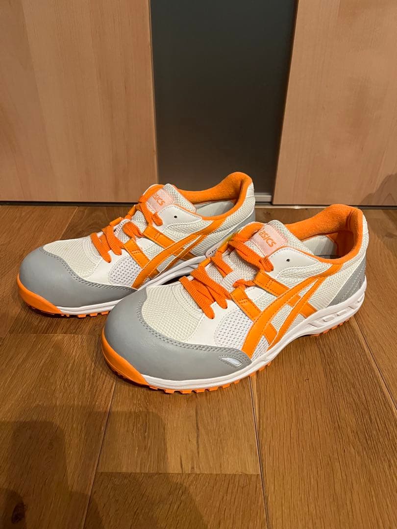 【新品】asics GELシリーズ 安全靴 ホワイト×オレンジ×グレー アシックス ウィンジョブ CP219 BOA ホワイト×ショッキング
