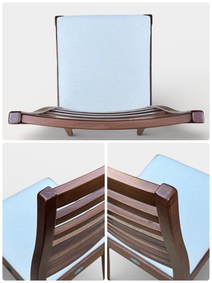 ②秋田木工 IDC大塚家具 ダイニングチェア ラダーバック 曲げ木 2脚