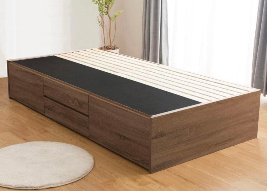 ニトリ シングル フレーム 収納付き 大容量収納付き】チェストベッドフレーム(シングル N-ジオF WW 40M-T