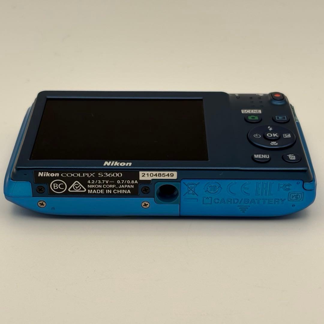 Nikon ニコン COOLPIX S3600 コンデジ ブルー 動作品 訳あり - メルカリ