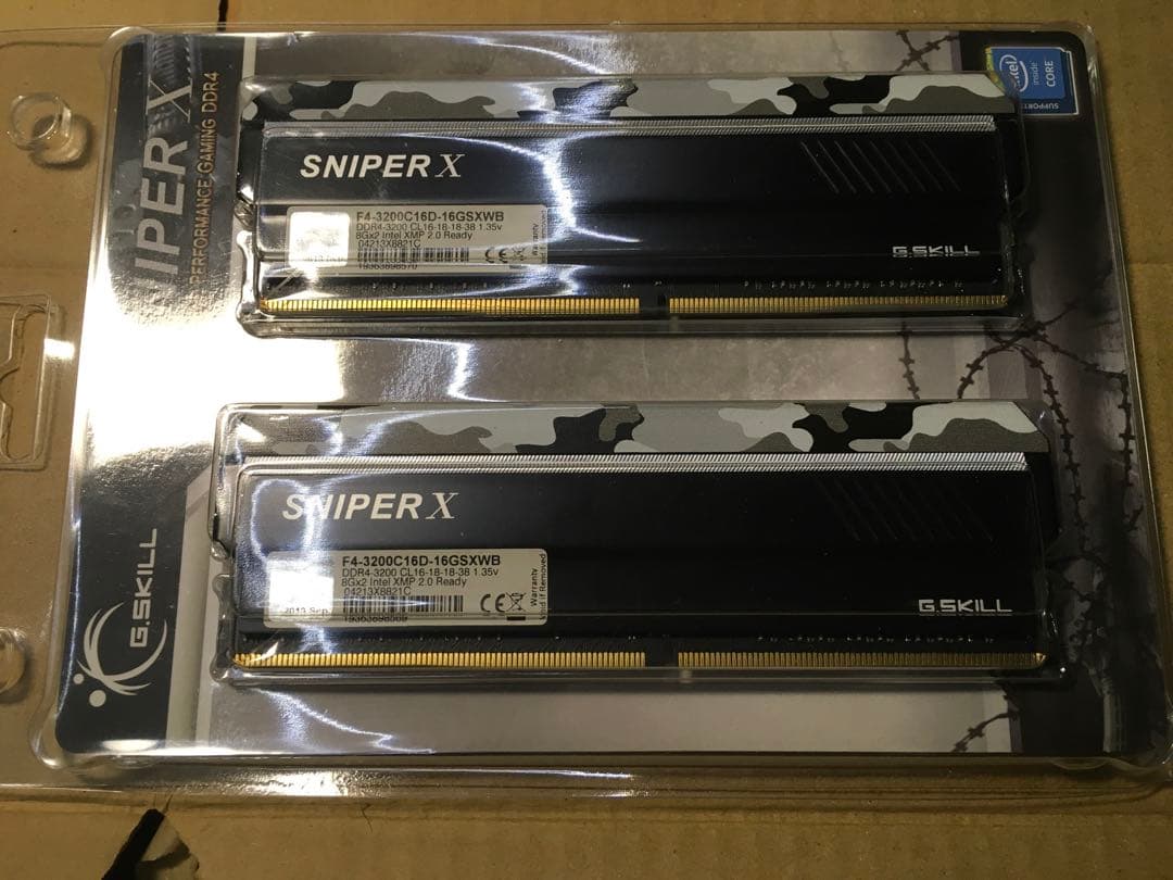 メモリー G.Skill Sniper X DDR4 3200MHz 16GB 2x8GB やじうまミニレビュー】迷彩柄が特徴の高性能DDR4メモリ「G.SKILL