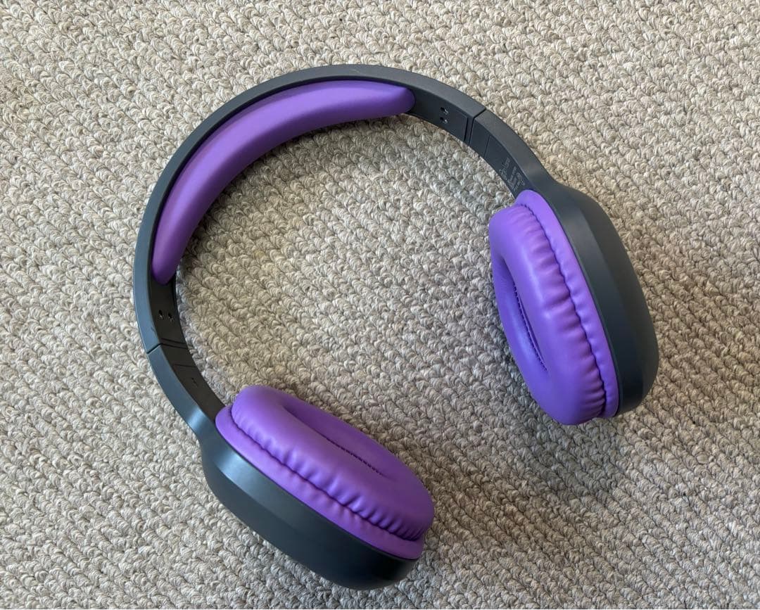 美品！ワイヤレスヘッドホン ブラック×パープル - メルカリ