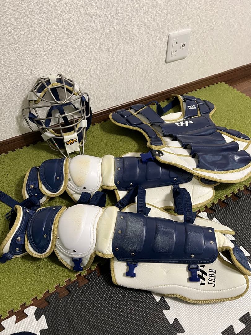 キャッチャー用防具セット ネイビー/ホワイト 野球 ゼット キャッチャー防具 4点セット 軟式 軟式野球 草野球 一般