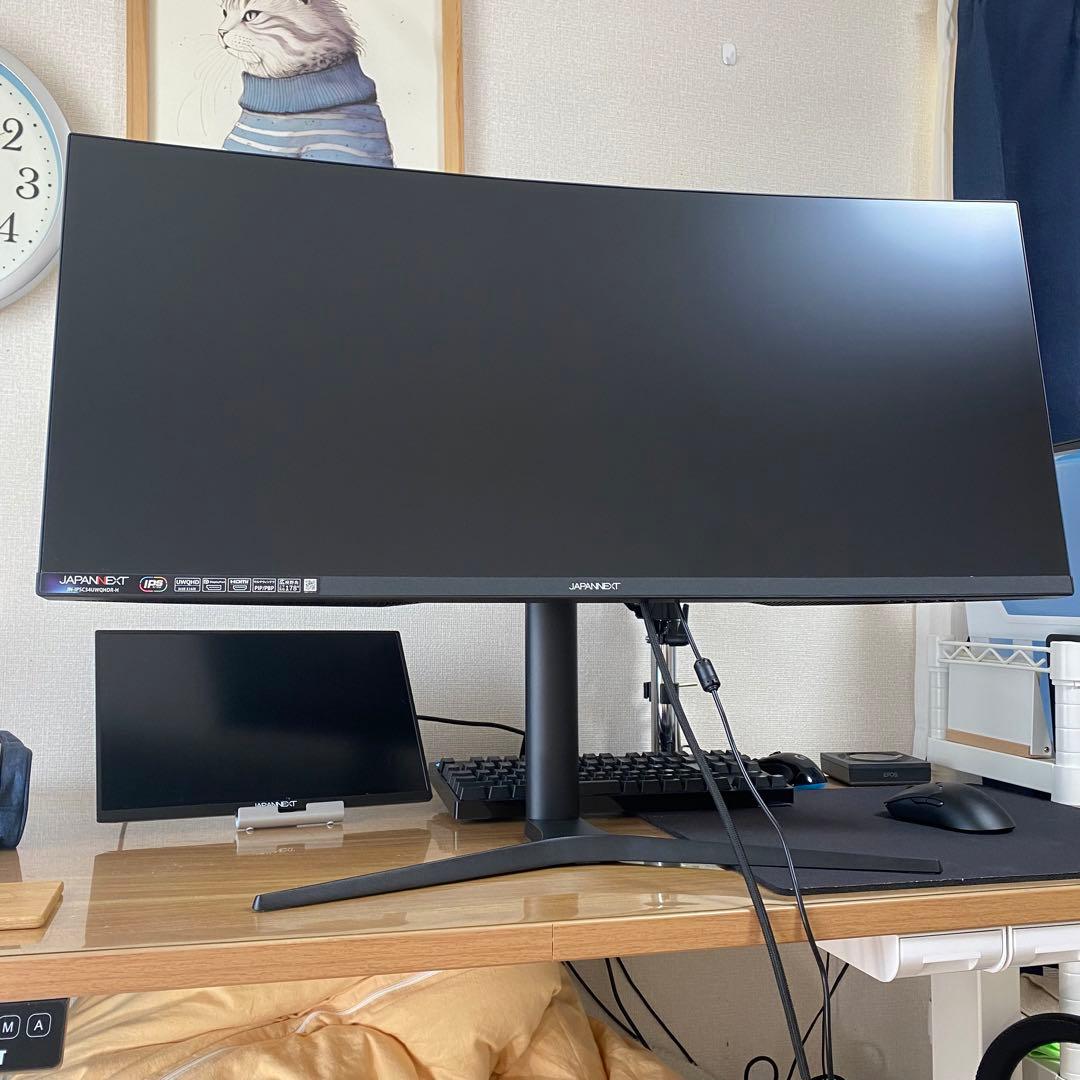 【超美品】ウルトラワイドモニター 34インチ 曲面 IPS JAPANNEXT JAPANNEXT 34インチ曲面 IPSパネル UWQHD(3440 x 1440)解像度 ウルトラ
