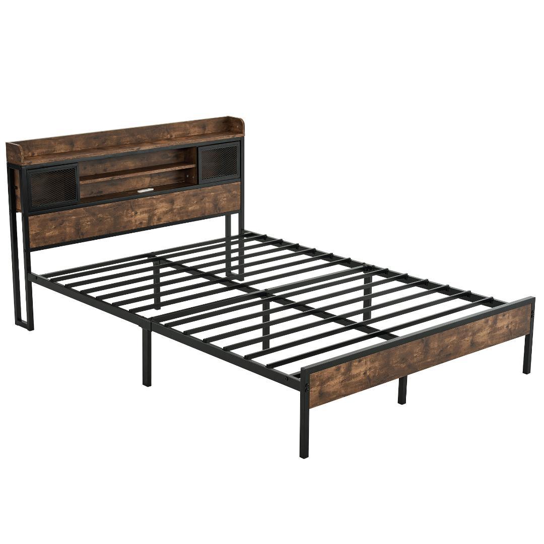 D ベッドフレーム ダブル ダブルベッド パイプベッド コンセント付き 宮付 ベッドフレーム ダブル ダブルベッド パイプベッド D コンセント付き