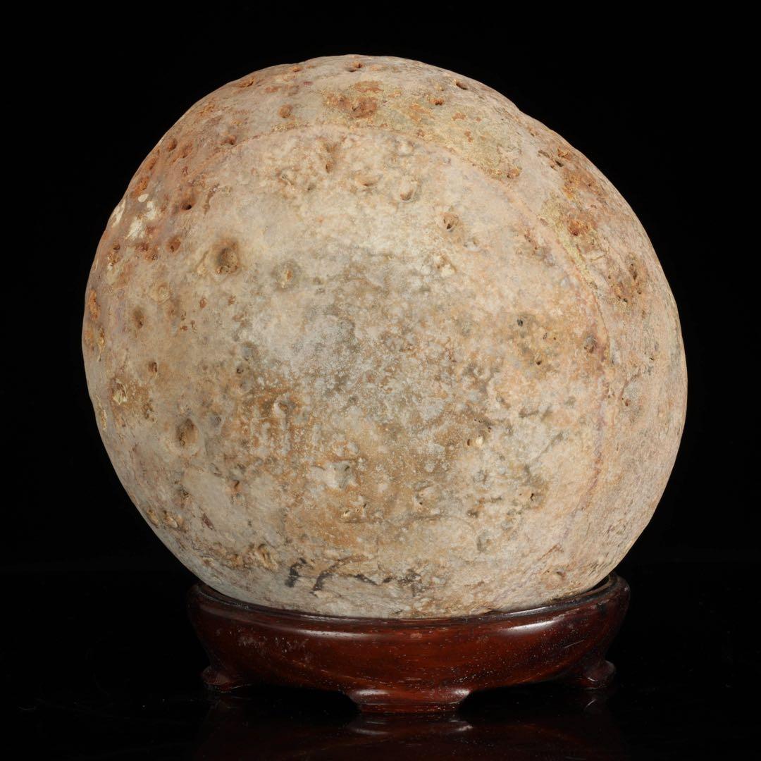 大型 多孔質 景石 火山岩系 5.8kg 台座付 自然石 鑑賞石 盆石 盆景