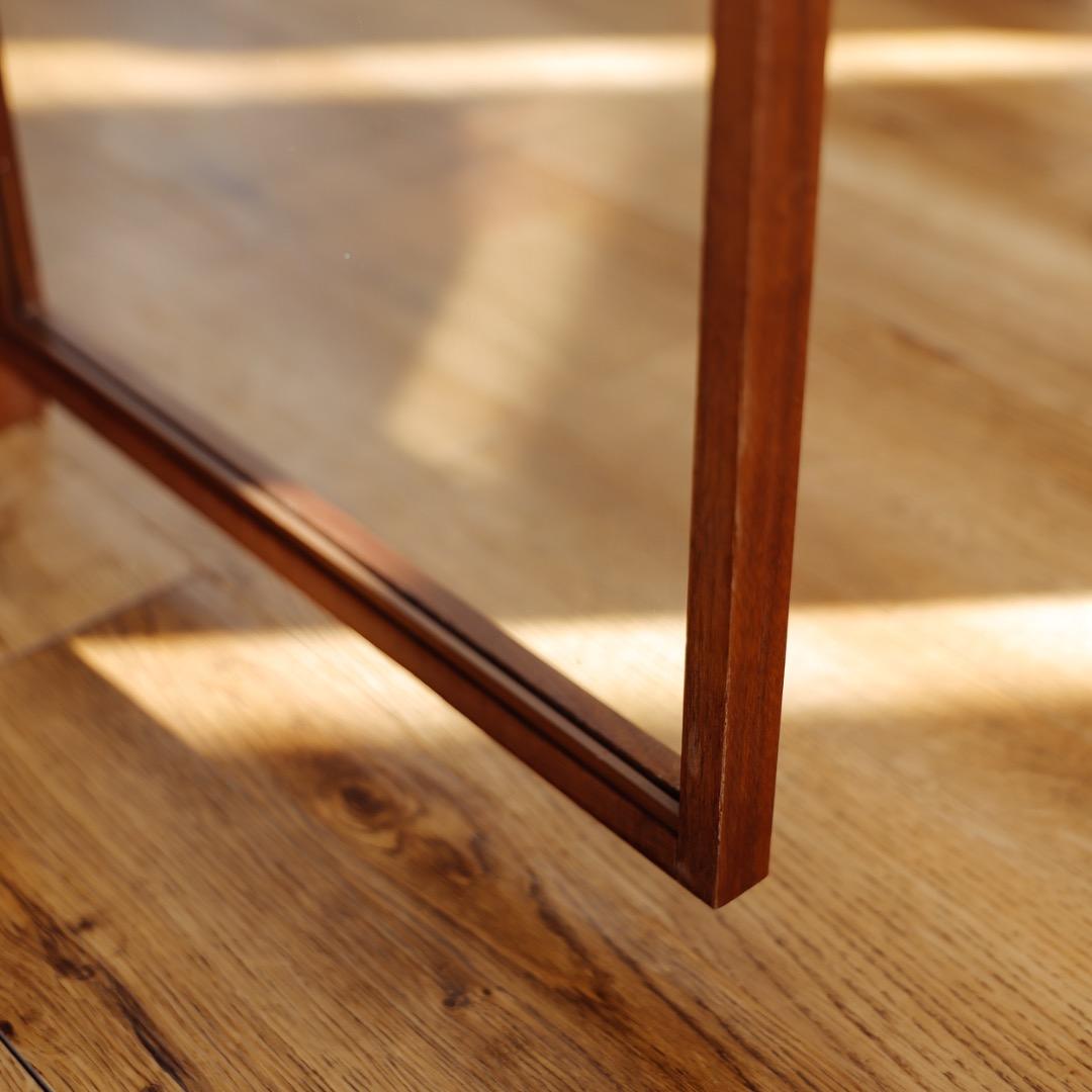 無印良品木製キャビネットガラス扉スリムウォールナット材突板2/2磯野