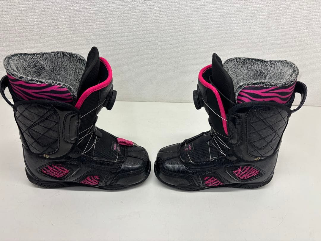 SUB スノーボードブーツ ダブルBOA ブラック ピンク ゼブラ 23.5cm
