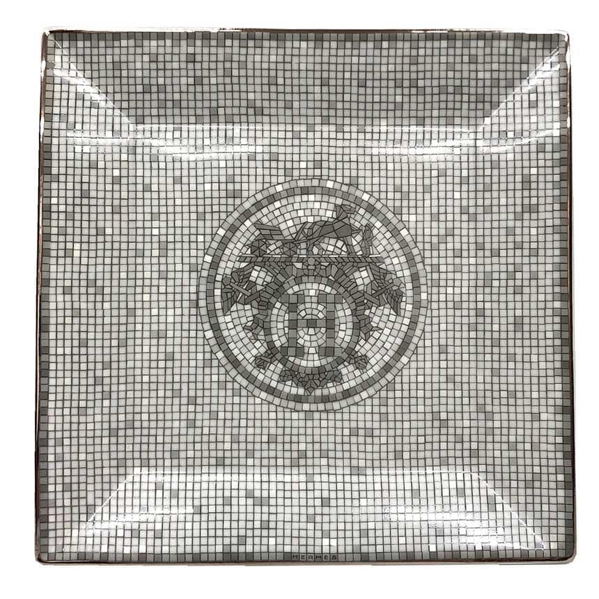 HERMES モザイクヴァンキャトル スクエアプレート 角皿 aq12303 エルメス HERMES モザイク ヴァンキャトル プラチナ プチカレ スクエア