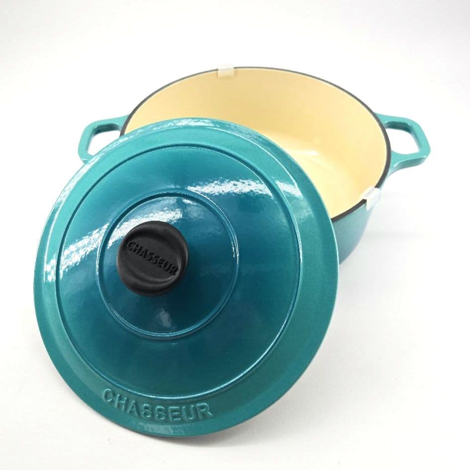 極美品　CHASSEUR　シャス－ル　 鋳鉄　ホーロ－両手鍋　ココット　22cm ボン・ボネール ココット ホーロー キャセロール 鉄鋳物 両手鍋 20cm