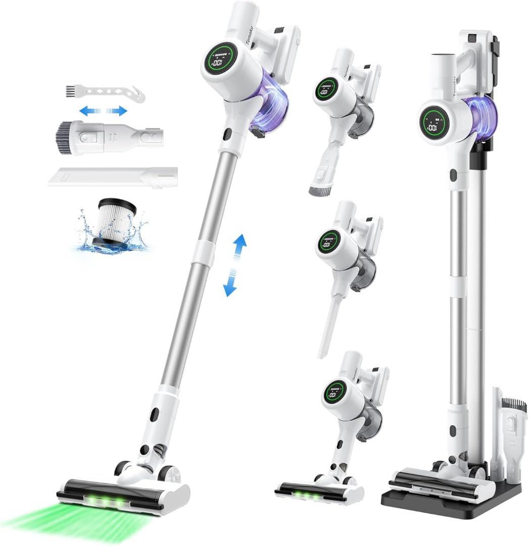 掃除機 コードレス スティッククリーナー サイクロン スタンド 除菌 85Kpa タンスのゲン 8日+5% 掃除機 コードレス 軽量 スティッククリーナー