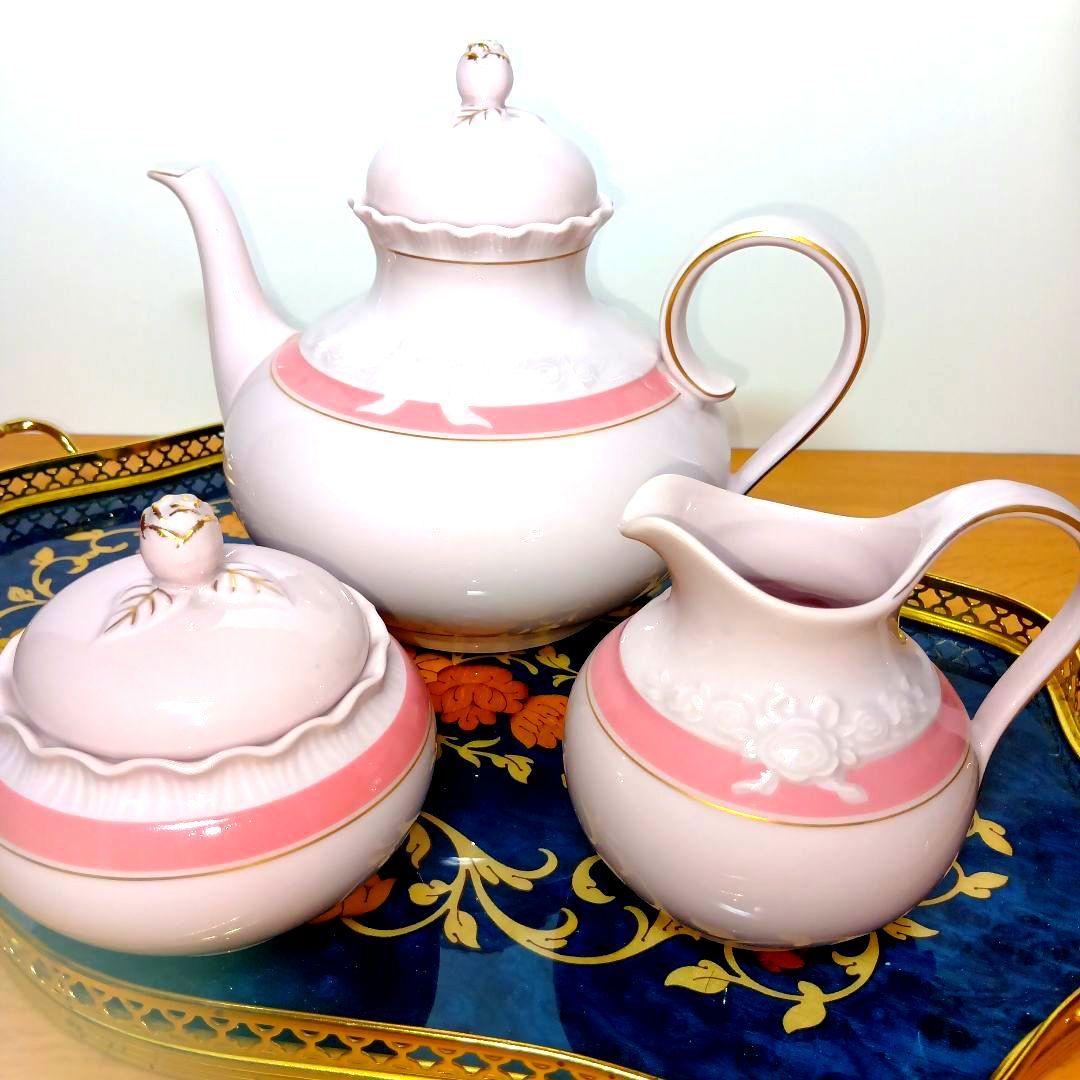 フッチェンロイター ポーセリンローズ ピンク ティーポット セット フッチェンロイター ポーセリンローズ ピンク ティーポット セット