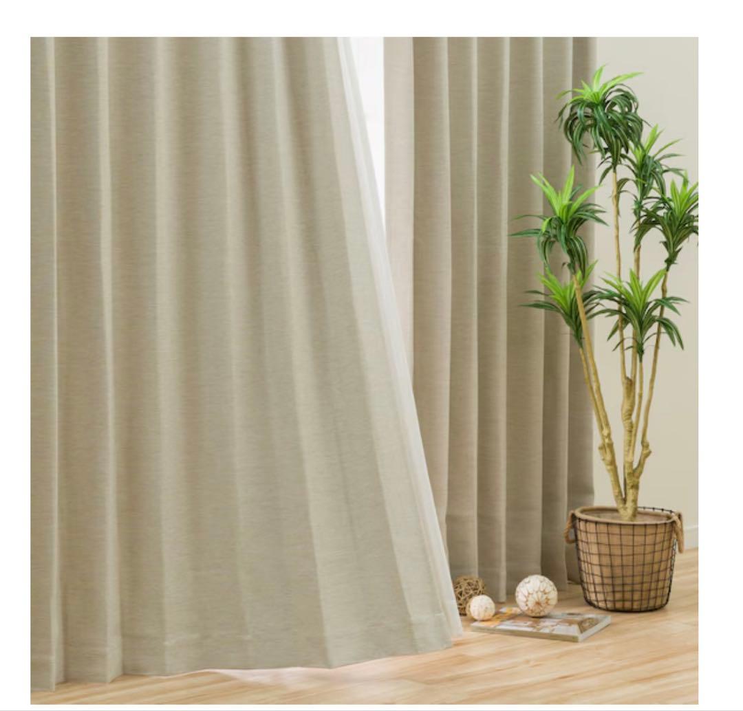 ニトリ　遮光カーテン(100X178X2) レースカーテンセット ニトリ（NITORI） 遮光1級カーテン＆レース 4枚セット(NラセットBR