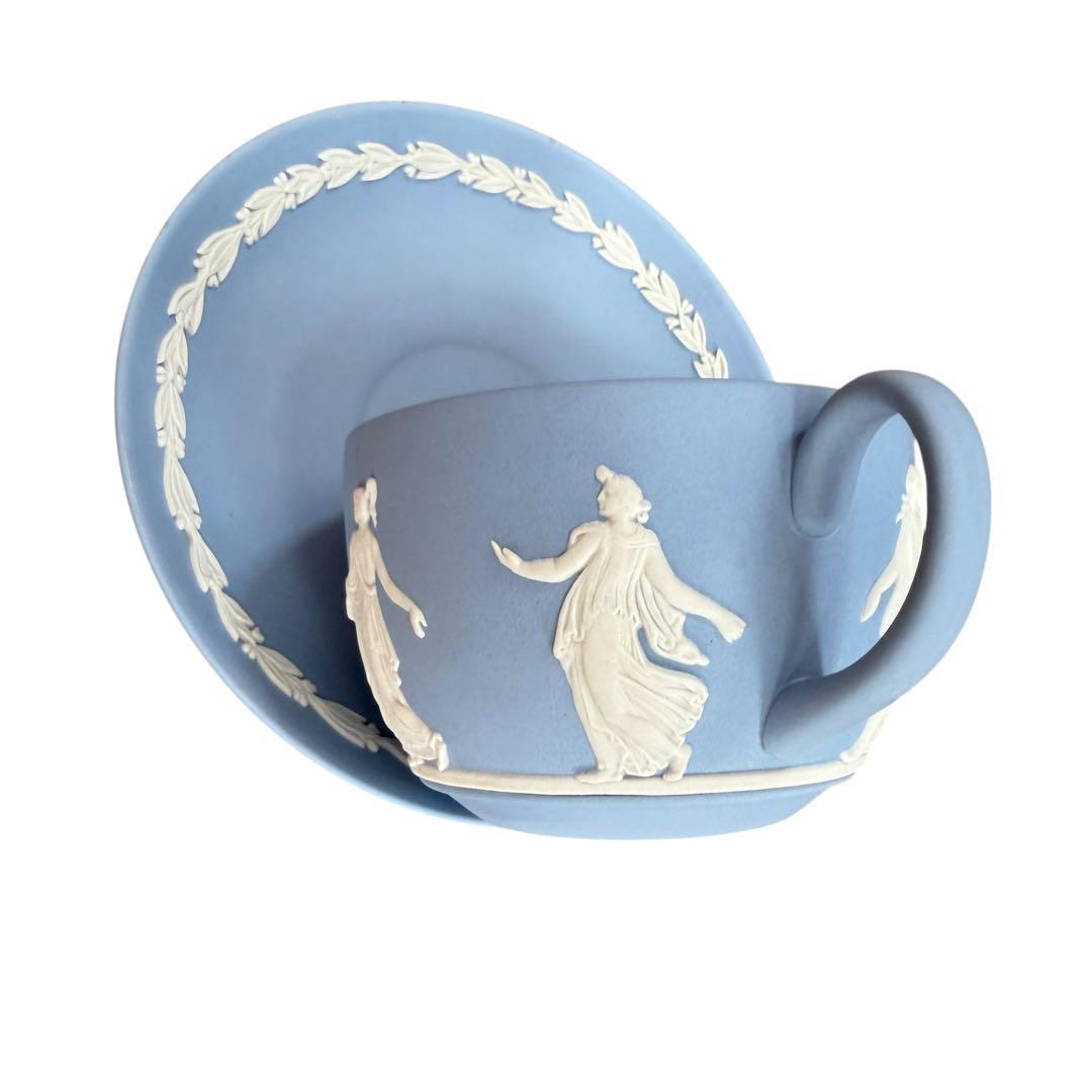 希少/職人サイン】ウェッジウッド ジャスパー カップ＆ソーサー ブルー