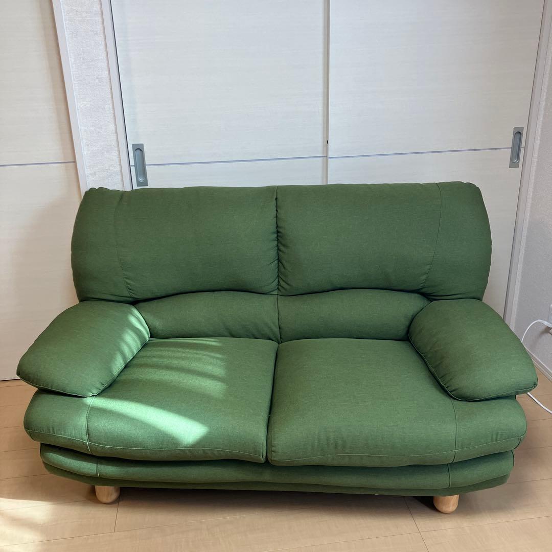 グリーンファブリック2人掛けソファ 36％OFF】【送料無料】ファブリックソファ 2人掛け グリーン