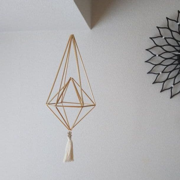 ヒンメリ himmel モビール 真鍮ヒンメリのモビール（12面体・細） | Brass Himmeli