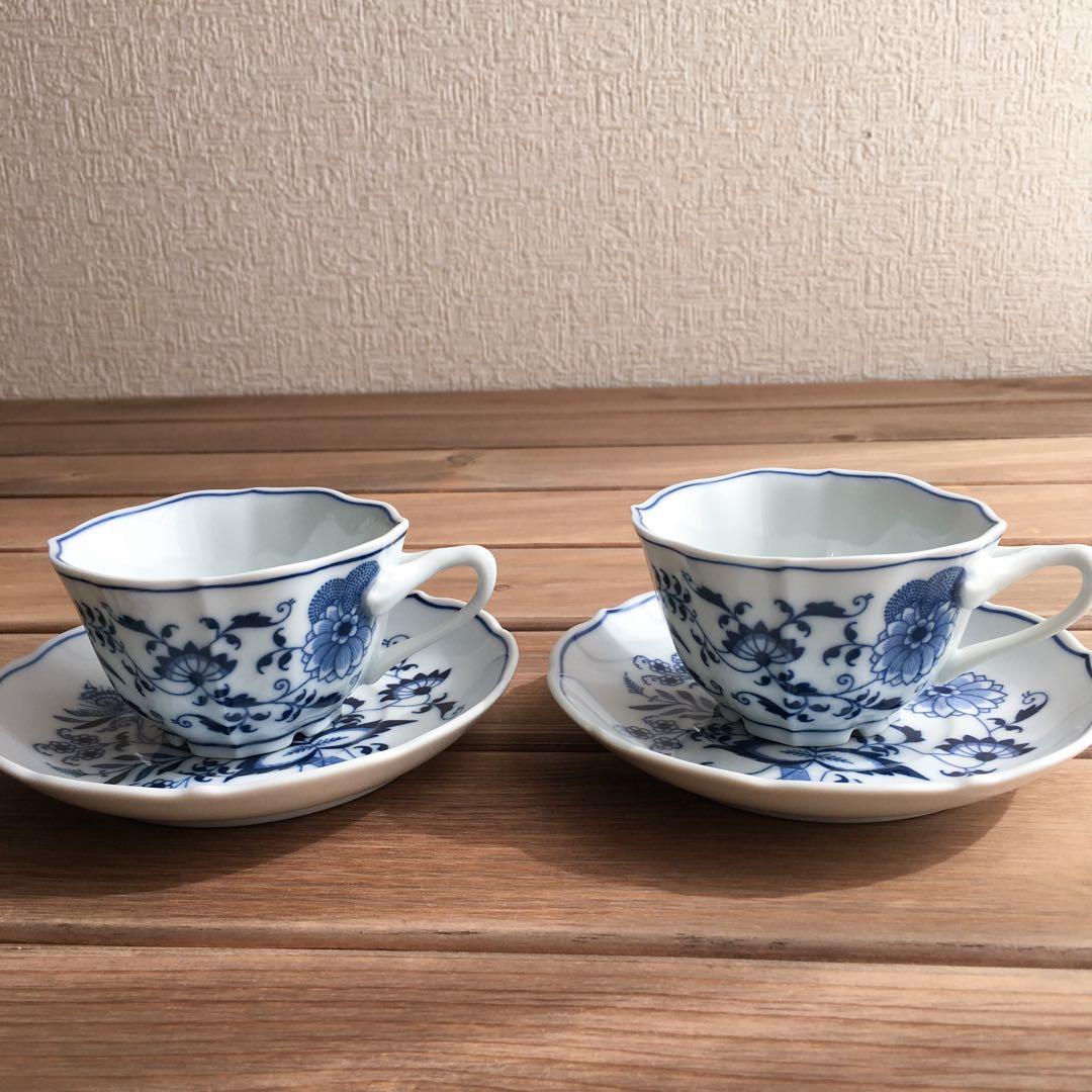 BlueDanubeブルーダニューブ ブルーオニオン コーヒーカップ変形