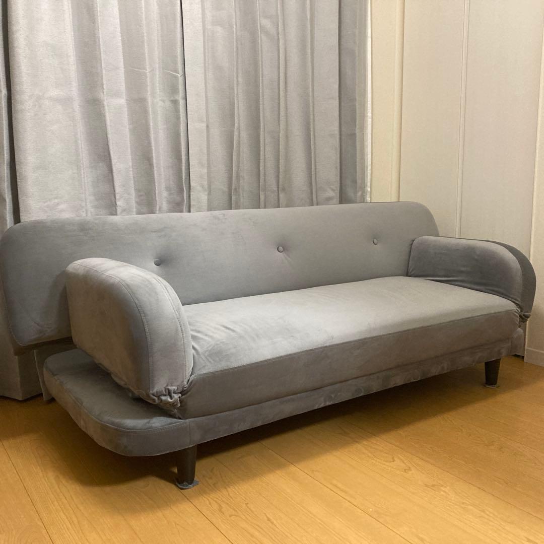 ニトリ 肘/背もたれ可動 ソファベッド 布張りタイプ 肘・背もたれ可動タイプ ソファベッド 布張りタイプ (GC2327 GY