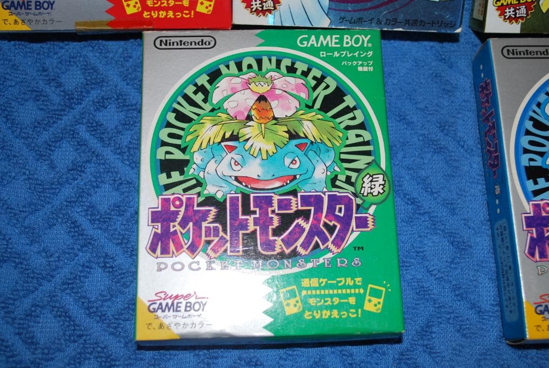 ファミコンソフト「ポケモンスター金銀赤青緑」中古5個動作品の出品