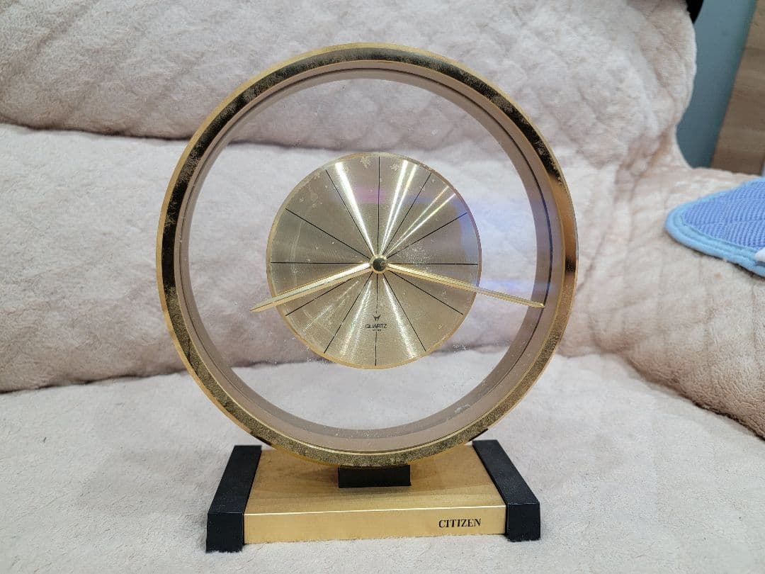 CITIZEN ゴールドメタル置時計 CITIZEN ゴールド アーチ型 置時計 - メルカリ