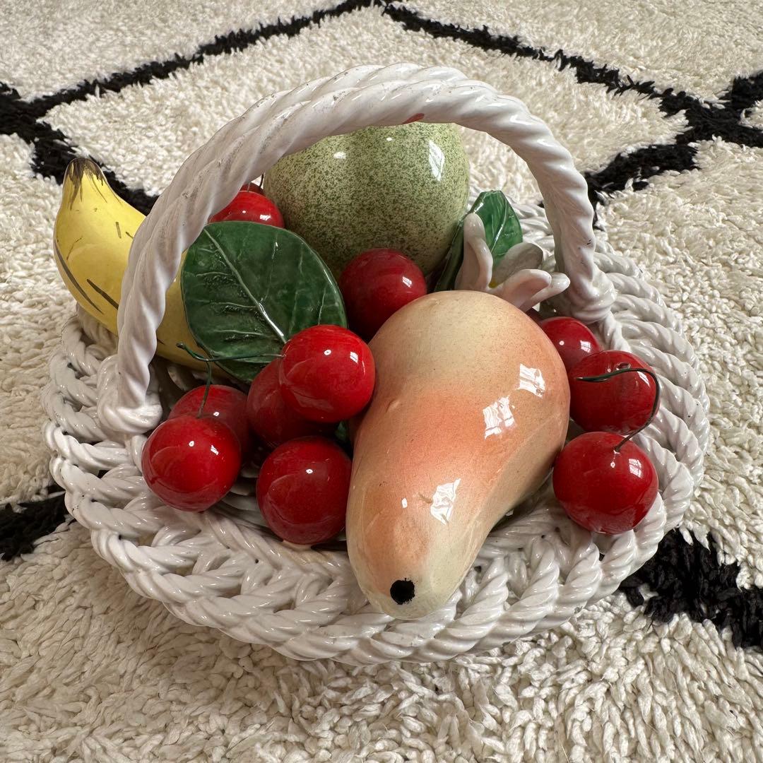 ☆希少☆ ヴィンテージ カポディモンテ イタリア フルーツバスケット