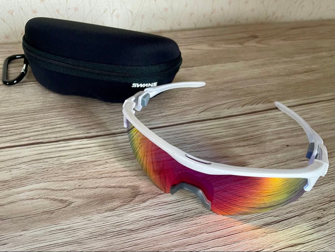 SWANS スポーツサングラス ホワイト/オレンジ/レッド SWANS - スワンズ スポーツサングラス フレーム ブランド アイウェア