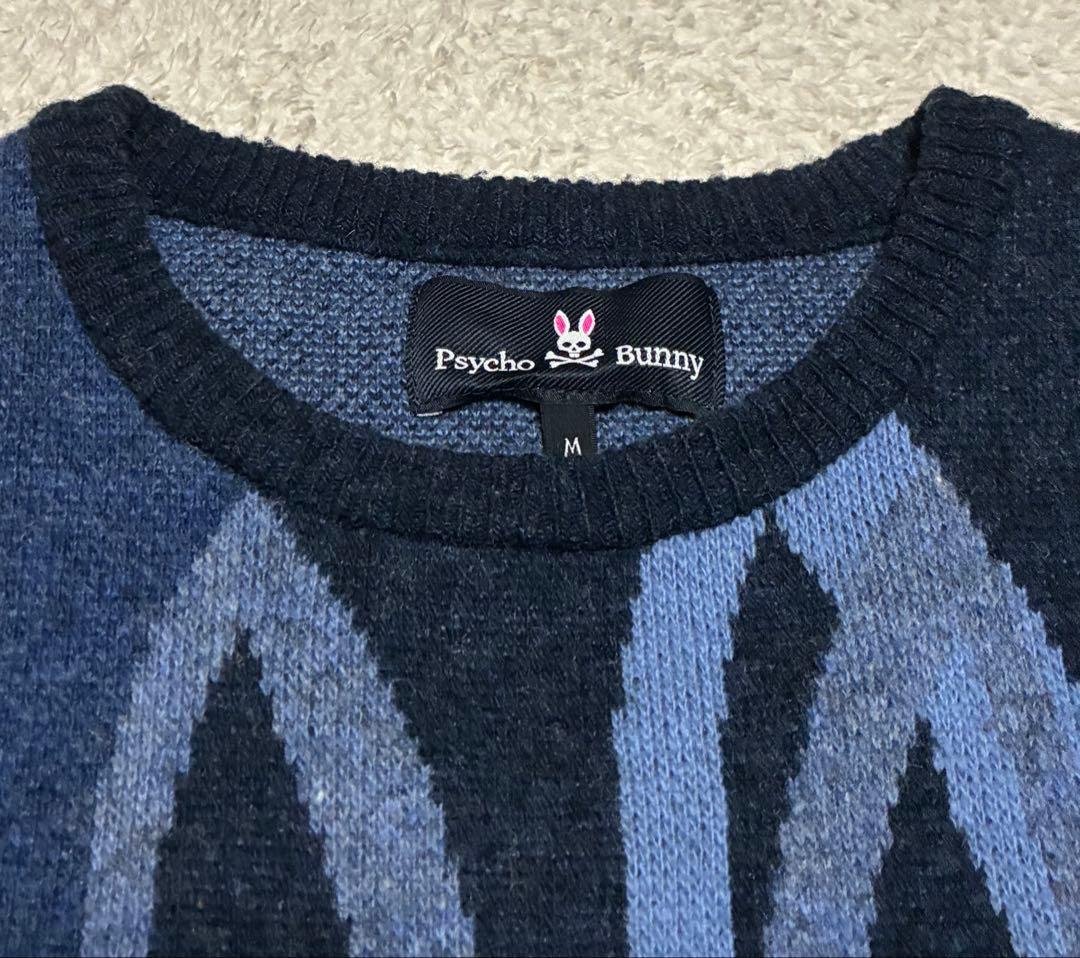 美品】サイコバニー ジャガードバニー クルーネック ニット M