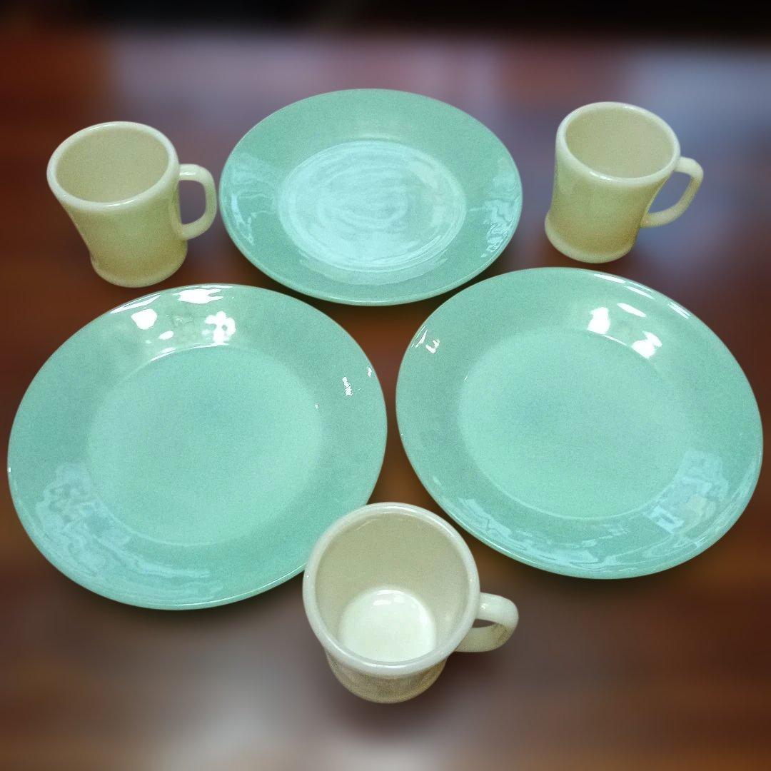 fire king ファイヤーキング　６ピースセット シェル カップ＆ソーサー ジェダイ 1965年-1976年製造 Fire-king