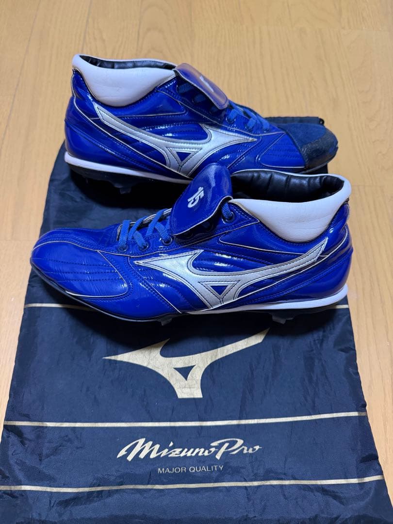 Mizuno Pro ミズノプロ 青 オーダースパイク 投手用 27.5センチ 秦野市 S.T様 ミズノプロ オーダー スパイク 投手用 縫いP革