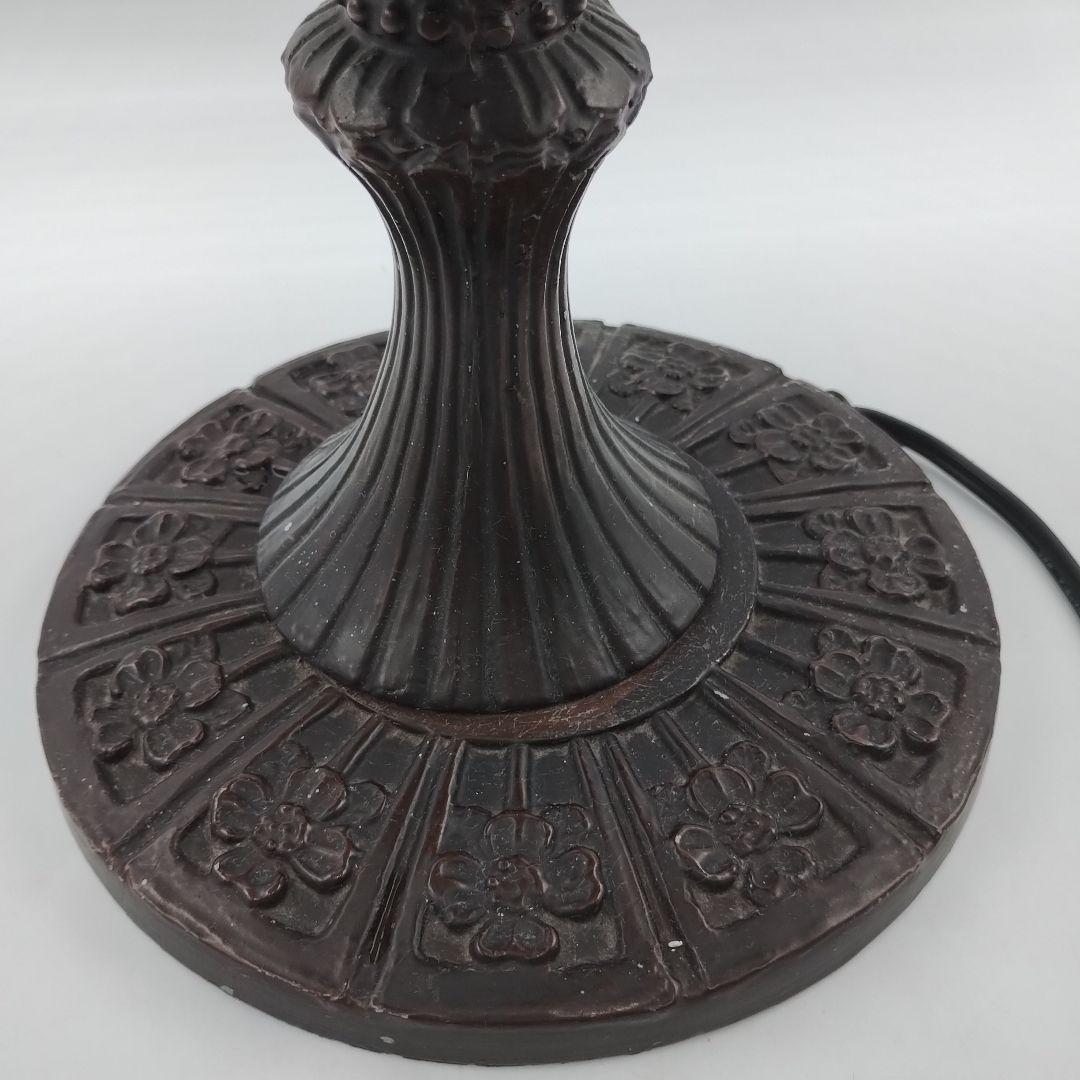 c【 美品 】高さ58㎝ ティファニー 鳥 花柄 大型ガラスシェードランプ