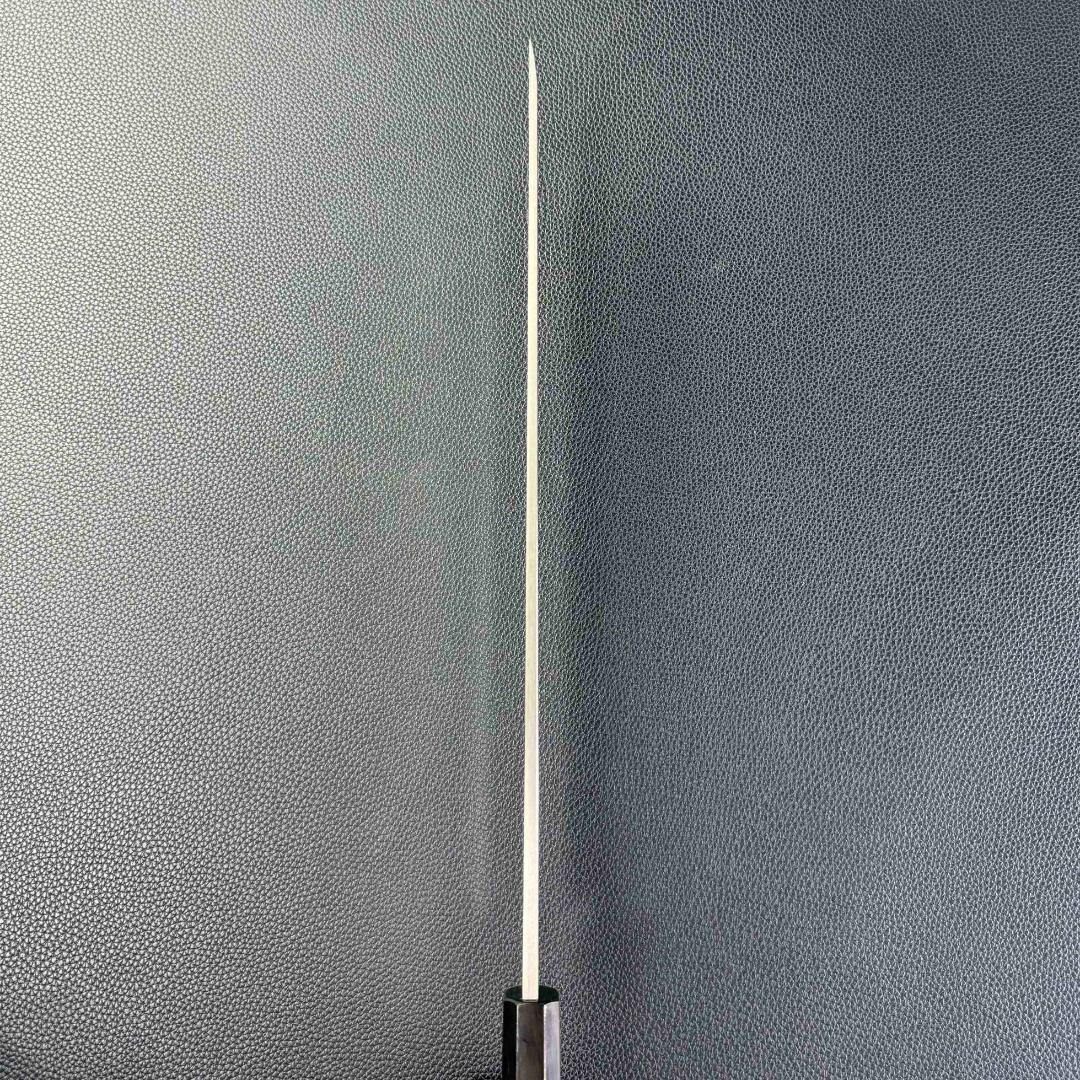 9697新品 ダマスカス 先丸包丁 尺一 海流紋 105層 黒檀黒水牛角八角柄