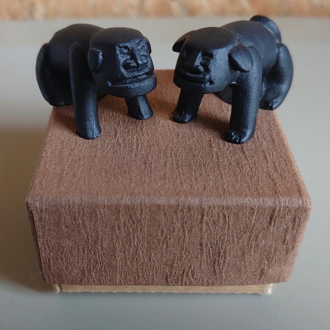 値引き交渉可】盛岡天満宮 狛犬 南部鉄器 - メルカリ