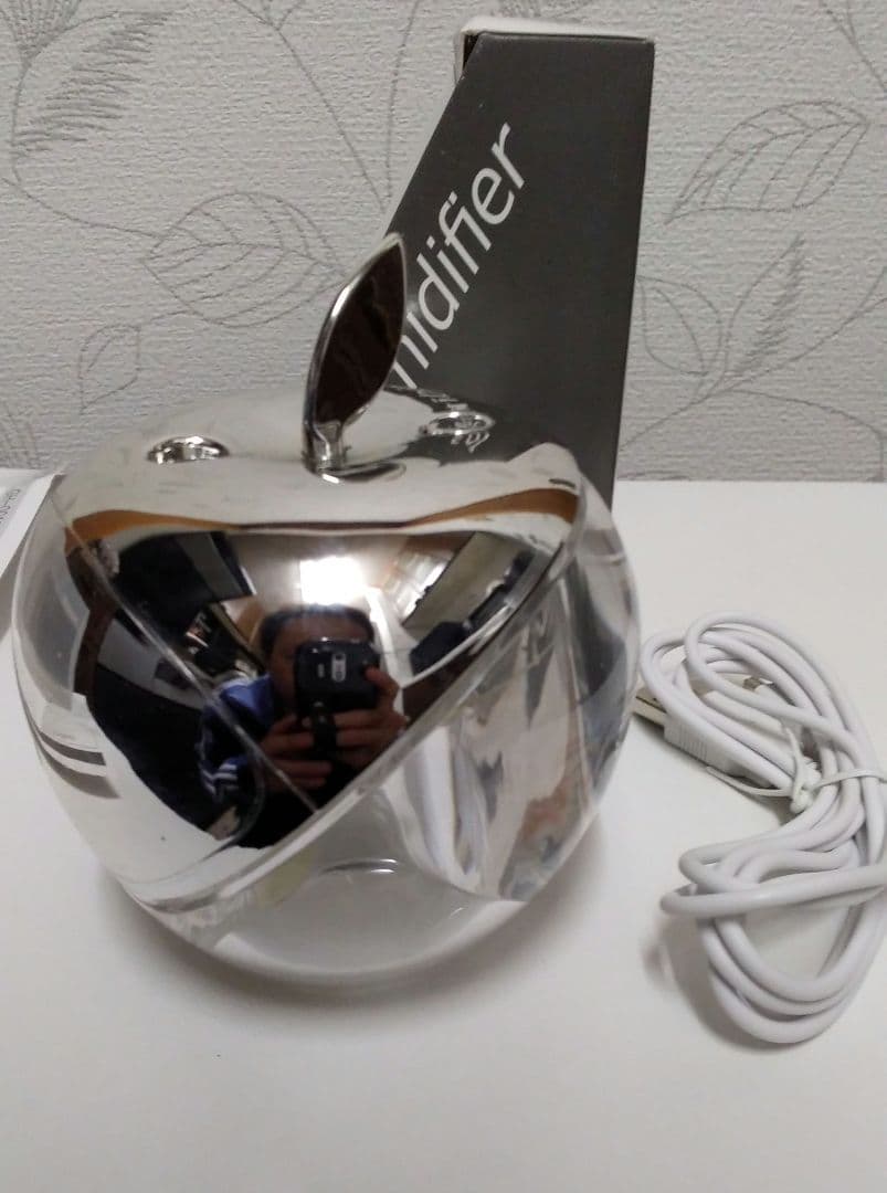 値下【新品未使用】オートタイマー付USBりんご型加湿器_パソコン等の