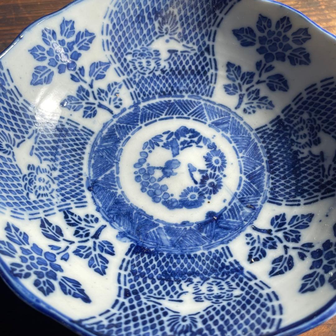 明治時代 印判皿 型紙摺り印判 骨董 レトロ アンティーク 蚤の市 骨董