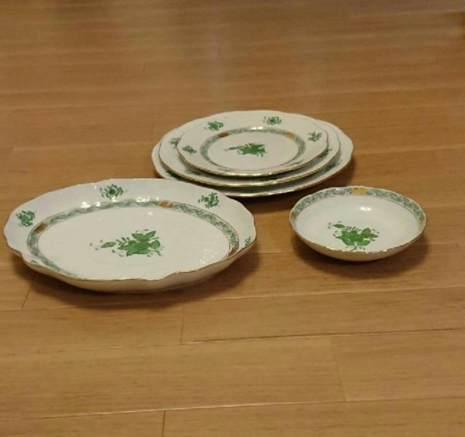 ヘレンド 未使用 アポニーグリーン 5点セット HEREND プレート 食器