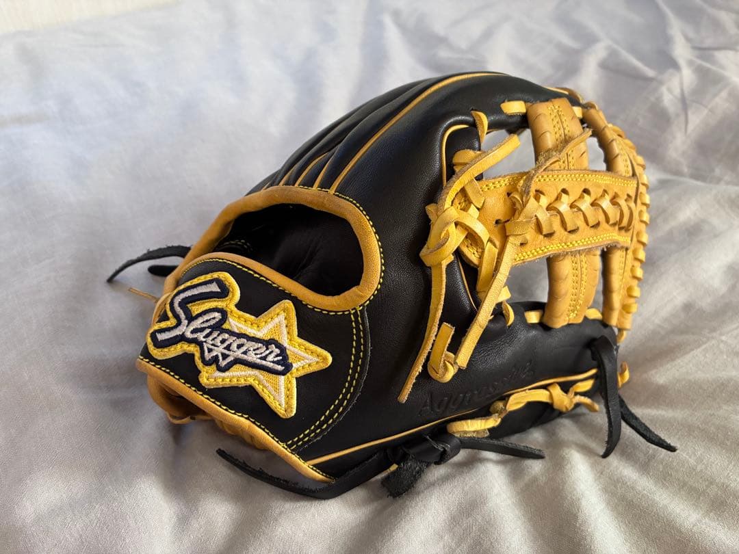 Sugger 軟式グローブ 黒/黄 ASICS（アシックス） グローブ メンズ レディース 軟式用 GOLDSTAGE I