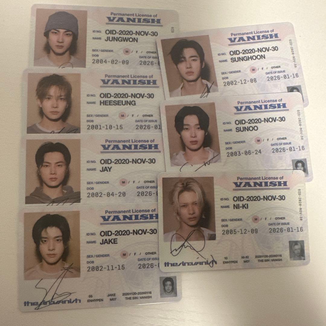 ENHYPEN the sin:vanish トレカコンプ セット - メルカリ