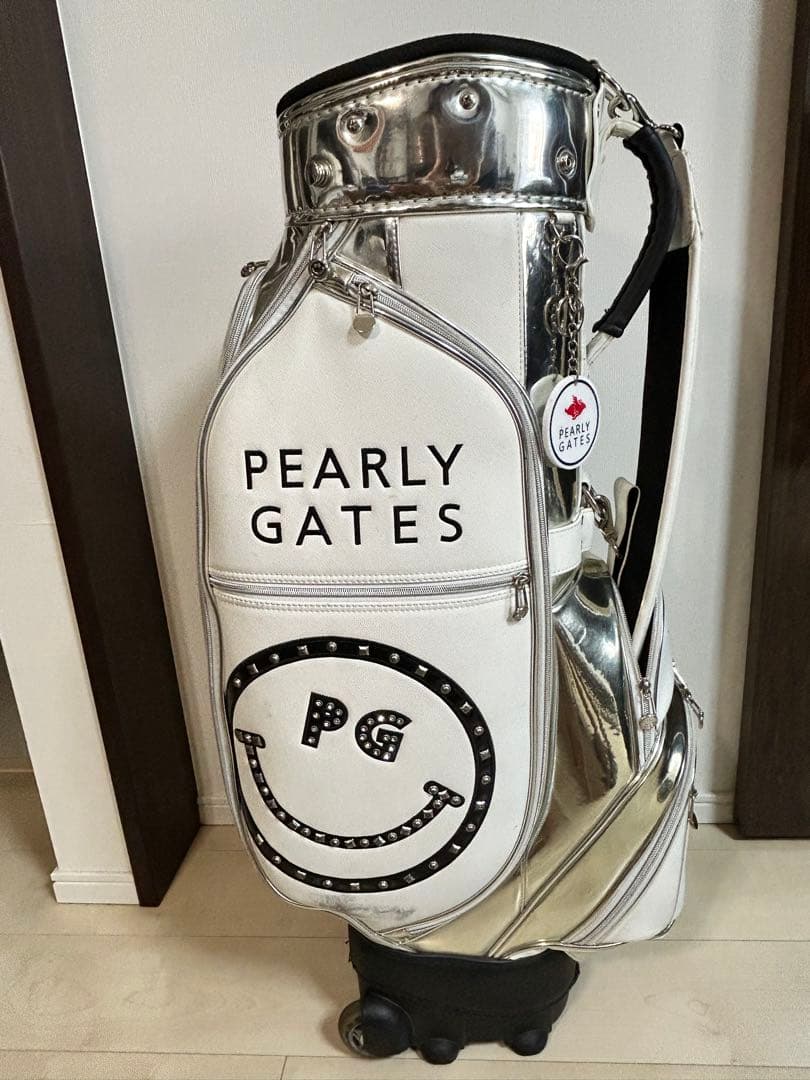 PEARLY GATES キャディバッグ ホワイト・シルバー - メルカリ