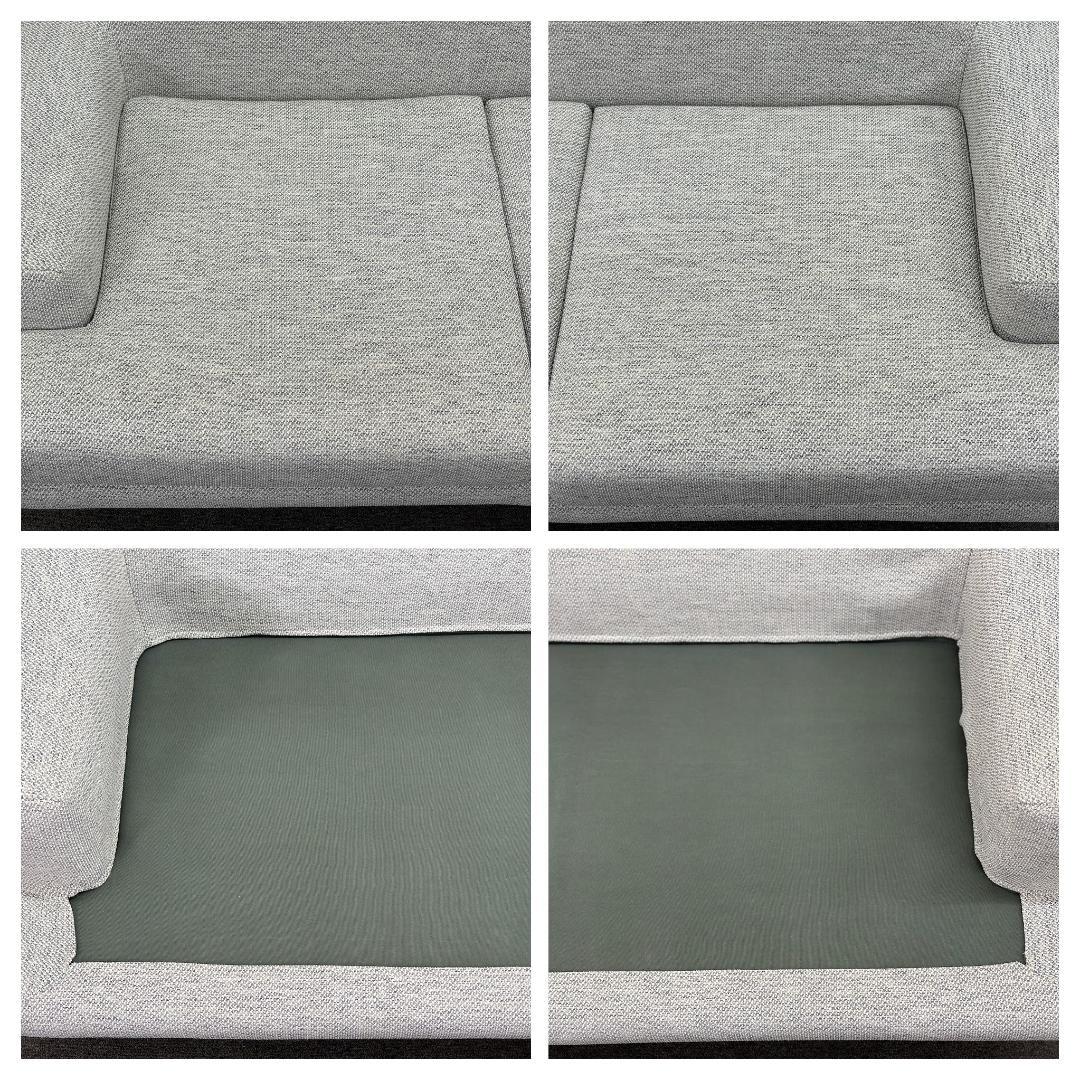 美品■ウニコ■IRULAカバーリングソファ　2.5P　ライトグレー　ファブリック