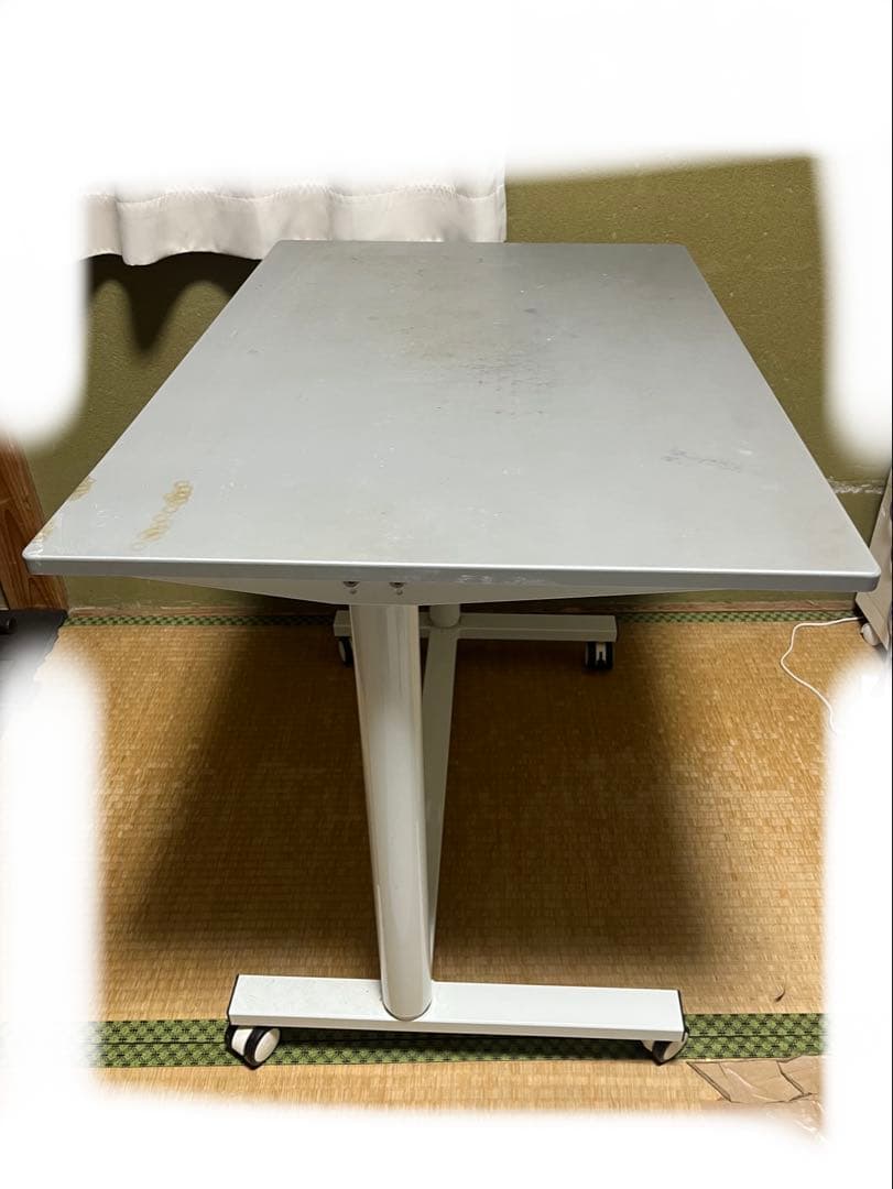 スタンディングデスク 高さ調整可能 シルバーグレー【引き取りorたの