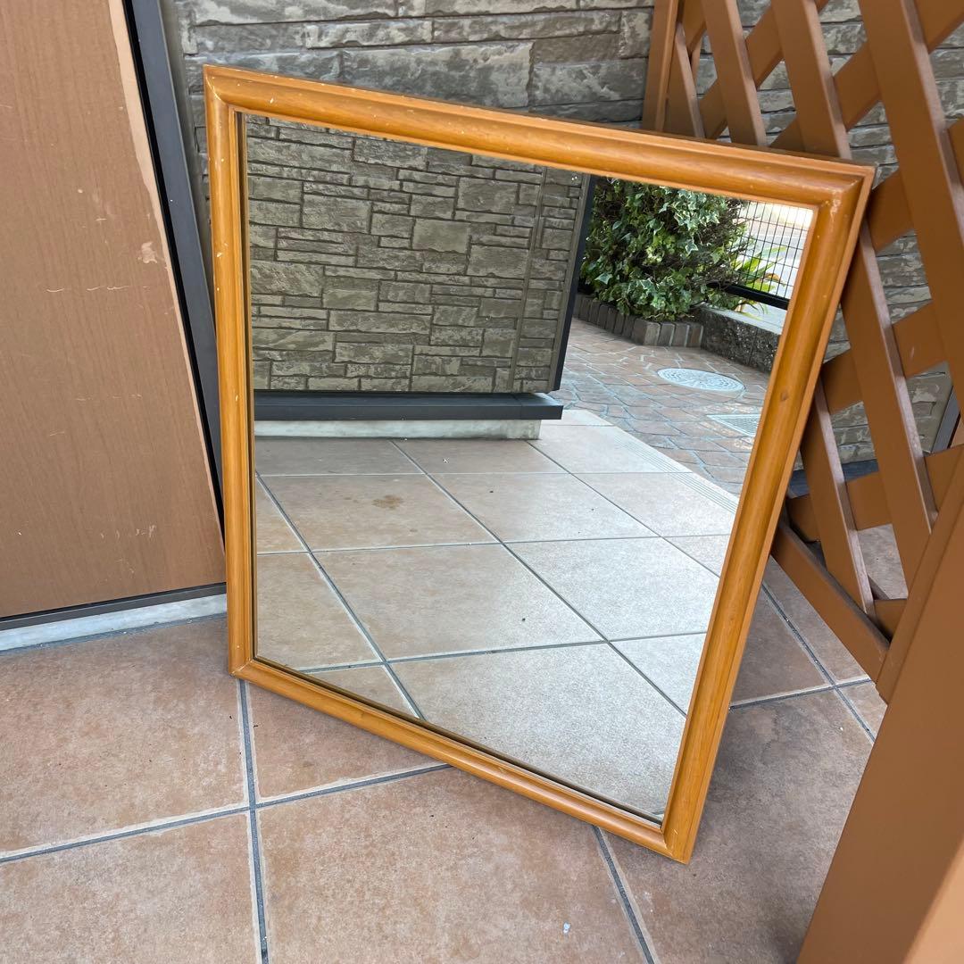 デンマーク製　1960's　ヴィンテージ　北欧　モダン　チーク　無垢 ミラー　B デンマーク製 チークミラー ヴィンテージ 鏡 中古 北欧 姿見 かわいい