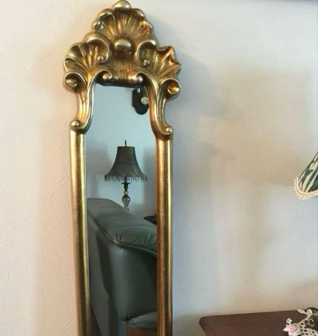 yossy アンティーク調 壁掛け スリムミラー 姿見鏡 鏡 姿見鏡 姿見 全身鏡 壁掛け 壁掛け鏡 ウォールミラー 全身 壁掛け