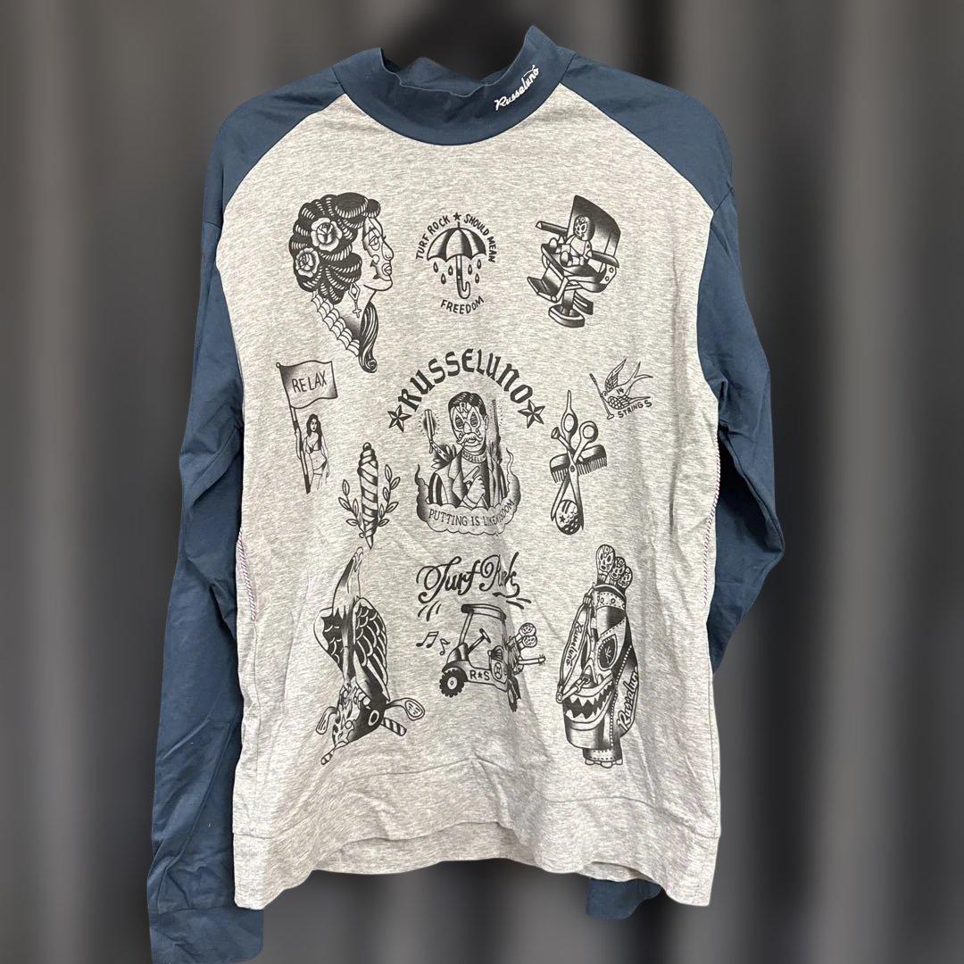 Russeluno アイコン総柄　モックネック長袖シャツ 楽天市場】作業着 新作 冷感ストレッチモックネック長袖シャツ