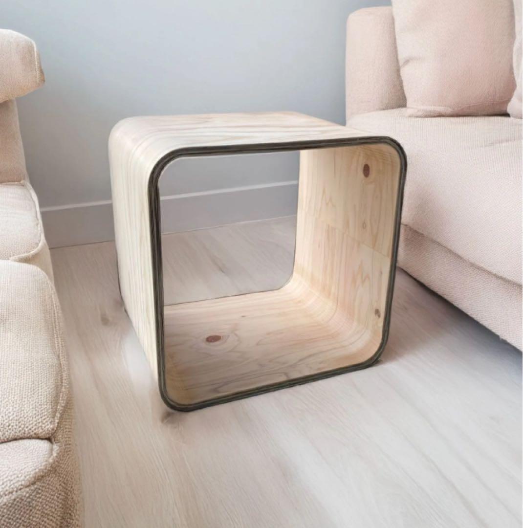 【補修あり】 R型シェルフ（角がない 合板 木製品 収納 インテリア 積み重ね） 補修あり】 R型シェルフ（角がない 合板 木製品 収納 インテリア